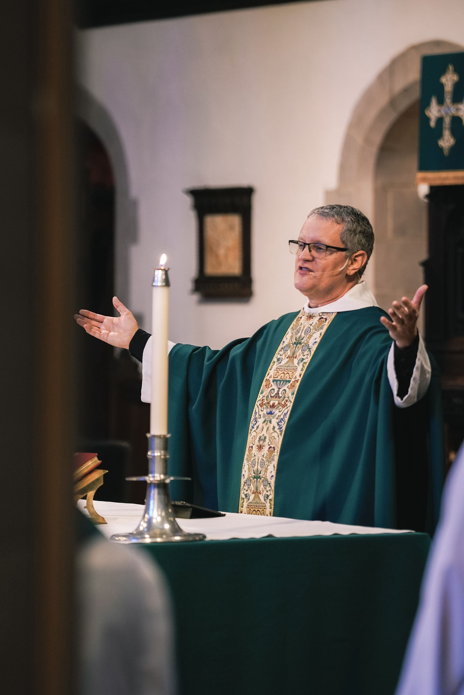 The Rev. Dr. Richard Burden speaking at All Saints Parish in Brookline