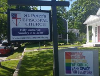 Welcome sign at St. Peter's Episcopal Church, Dartmouth