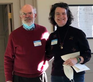 Congregational Consultants Coordinator Chris Meyer with 2021 Consultant of the Year Betsy Blagdon