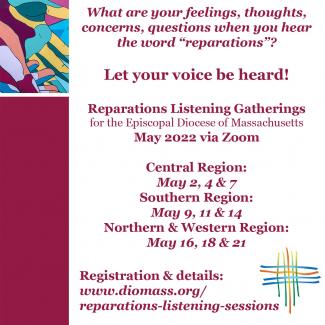 Reparations Listening Gatherings Publicity Graphic