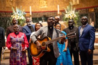 African Clergy Caucus lead singing
