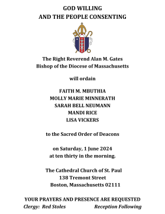 2024 Deacons Ordination Service invitation graphic