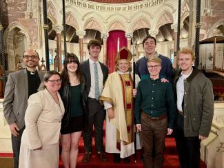 Boston College campus ministry group with Bishop Julia
