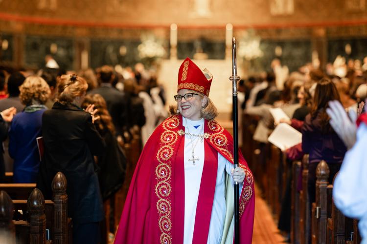 Bishop Julia E. Whitworth in final procession at consecration service