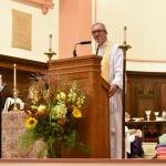 Bishop Gates giving McCreath installation sermon