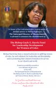Bishop Gayle E. Harris Leadership Development Fund announcement card